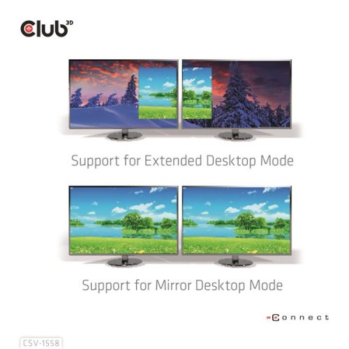 Club 3D USB Hub - CSV-1558 (3.2 USB-C to 2xHDMI, USB-C 100W PD3.0, 4k60Hz)