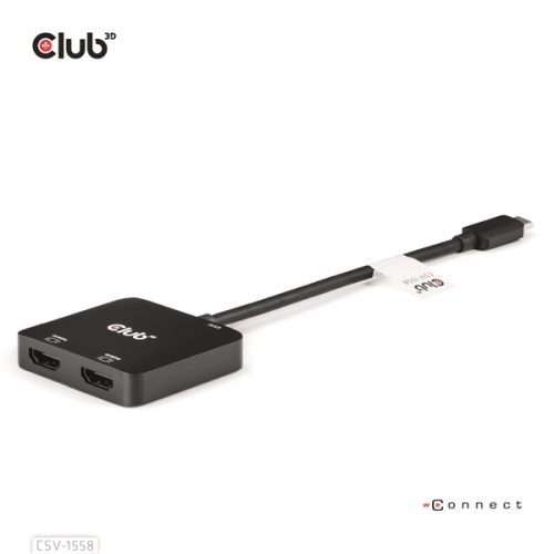 Club 3D USB Hub - CSV-1558 (3.2 USB-C to 2xHDMI, USB-C 100W PD3.0, 4k60Hz)