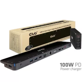   Club 3D USB Club3D USB 3.2 GEN 1 TYPE C TRIPLE DISPLAY DYNAMIC PD TÖLTŐ - 100W