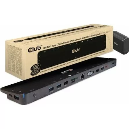 Club 3D DOC Club3D USB Gen2 Type-C Triple Display DP 1.4 Alt PD Töltődokkoló - 100W PD