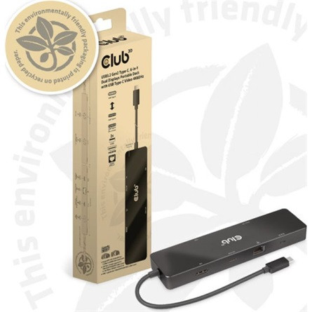 Club 3D USB Hub - CSV-1584 (3.2 USB-C Gen 2 to USB-C, 2xUSB-A, USB-C 100W PD, HDMI, RJ45, 8K60hz)