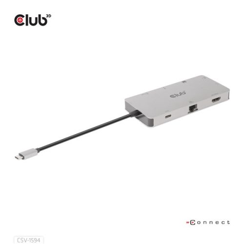 Club 3D USB Hub - CSV-1594 (3.1 USB-C Gen 1 to HDMI, 2xUSB-A Gen 1, USB-C Gen 1, VGA, SD, Micro SD 3.0, RJ45, 3,5 Jack)