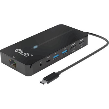Club 3D USB Hub - CSV-1595 (USB-C Gen 1 to 2xHDMI, 2xUSB-A Gen 1, USB-C Gen 1 100W PD 3.0, RJ45, 3,5 Jack, 4k60Hz)