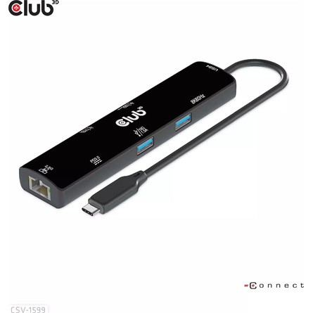 Club 3D DOC Club3D USB 4 Dokkoló HDMI2.1 + 2 USB Type-C + 1 USB Type-A+RJ45 2.5 Gbps