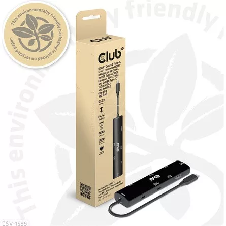 Club 3D DOC Club3D USB 4 Dokkoló HDMI2.1 + 2 USB Type-C + 1 USB Type-A+RJ45 2.5 Gbps