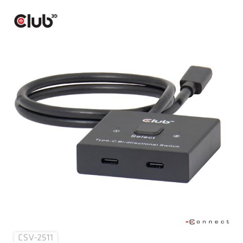 Club 3D USB Hub - CSV-2511 (USB-C to 2xUSB-C, Bidirectional, 100W PD, 8K60Hz/4K120Hz)