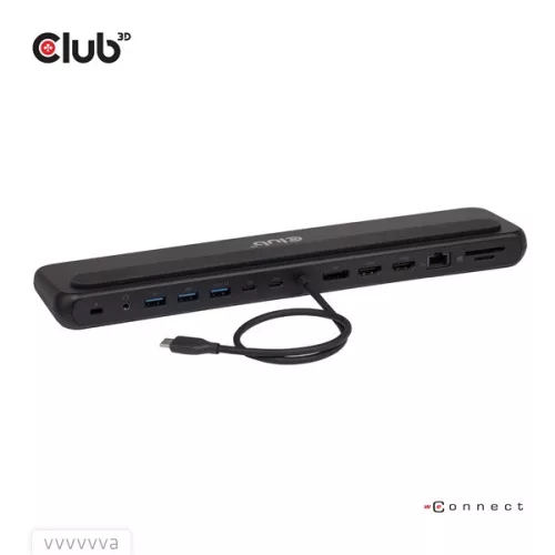 Club 3D Notebook Dokkoló - CSV-2541 (USB-C to 4xUSB-C, 2xUSB-A, 2xHDMI, 2xDP, RJ45, SD/MicroSD, 100W PD, 4K60hz)