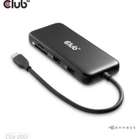   Club 3D USB Hub - CSV-2551 (USB-C to USB-C, 2xUSB-A, RJ45, SD/MicroSD, 100W PD, HDMI, DP, 8K30hz)