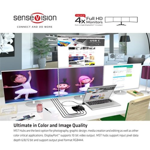 Club 3D USB Hub - CSV-6400 (Multi Stream, DisplayPort 1.2 to 4xDisplayPort, 4x1080p 60Hz)