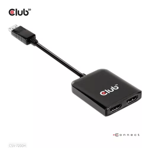 Club 3D MST Hub - CSV-7200H (DisplayPort 1.4 to 2x HDMI, 2x 4K60Hz)
