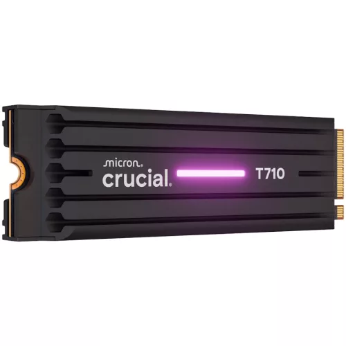 CRUCIAL T710 1TB PCIe Gen5 NVMe M.2 2280 SSD up to 14900 MB/s read and 13700 MB/s write, with heatsink