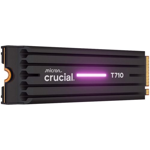 CRUCIAL T710 2TB PCIe Gen5 NVMe M.2 2280 SSD up to 14500 MB/s read and 13800 MB/s write, with heatsink