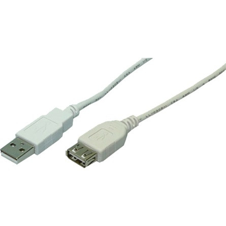 LogiLink USB-A 2.0 -> USB-A 2.0 M/F adatkábel hosszabbító 2m szürke