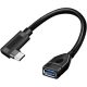 Logilink USB 3.2 Gen2 Type-C adapter, C/M 90    USB-A/F, OTG, fekete, 0,2 m