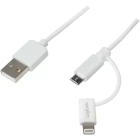   LogiLink USB-A 2.0 -> 1db USB-B 2.0 micro 1db Lightning M/M adatkábel 1m fehér
