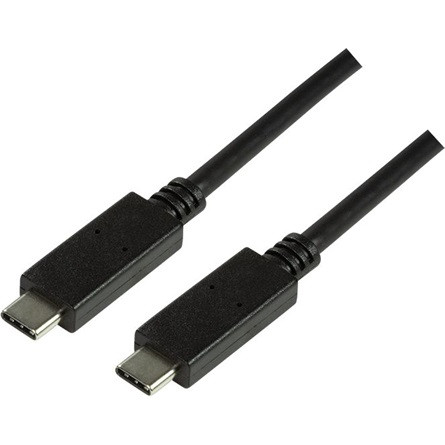 LogiLink USB-C 3.2 Gen2 -> USB-C 3.2 Gen2 M/M adatkábel 0.5m fekete PD 100W