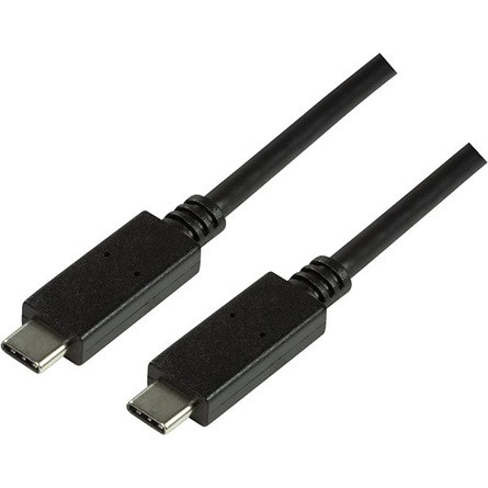 LogiLink USB-C 3.2 Gen2 -> USB-C 3.2 Gen2 M/M adatkábel 1m fekete PD 100W