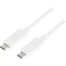   LogiLink USB-C 3.2 Gen2 -> USB-C 3.2 Gen2 M/M adatkábel 1m fehér E-mark, PD 100W