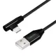 LogiLink USB-C -> USB-A 2.0 M/M adatkábel 0.3m fekete egyenes/90°