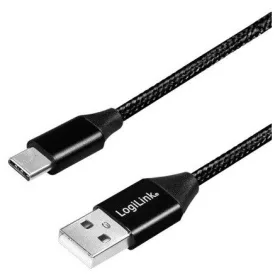 LogiLink USB-C -> USB-A 2.0 M/M adatkábel 1m fekete