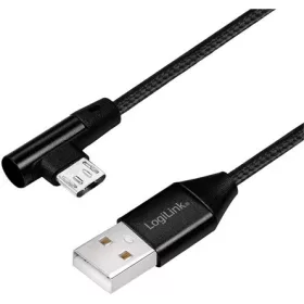   LogiLink USB-A 2.0 -> USB-B 2.0 micro M/M adatkábel 1m fekete egyenes/90°