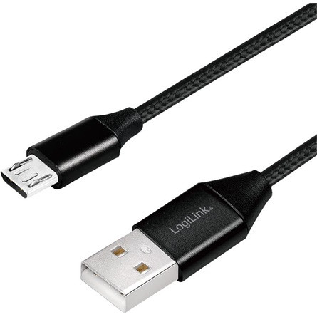 LogiLink USB-A 2.0 -> USB-B 2.0 micro M/M adatkábel 1m fekete