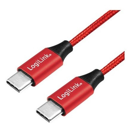 LogiLink USB-C -> USB-C M/M adatkábel 0.3m piros