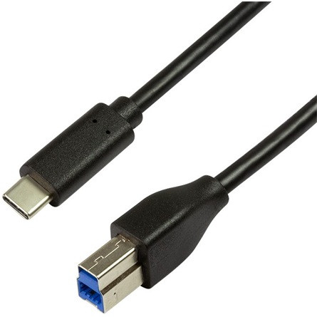 LogiLink USB-C 3.2 Gen1 -> USB-B 3.2 Gen1 M/M adatkábel 1m fekete