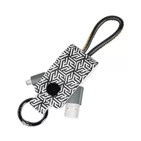   LogiLink USB-A 2.0 -> USB-B 2.0 micro M/M adatkábel 0.15m fekete-fehér kulcstartó
