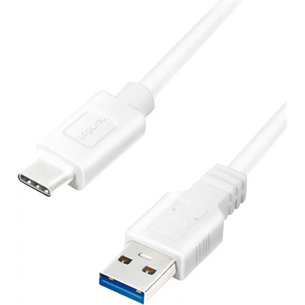 LogiLink USB-C 3.2 Gen1 -> USB-A 3.2 Gen 1 M/M adatkábel 3m fehér