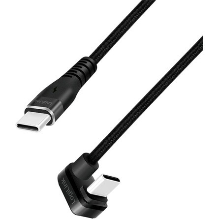 LogiLink USB-C -> USB-C M/M adatkábel 3m fekete 180°/egyenes