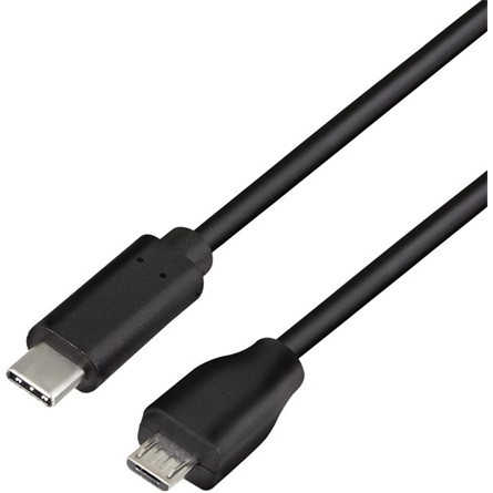 LogiLink USB-C -> USB-B 2.0 micro M/M adatkábel 0.5m fekete