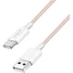 Logilink USB 2.0 Type-C kábel, C/M - A/M, 480 Mbps, 60W, nejlon, rózsaszín, 1 m
