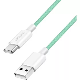   Logilink USB 2.0 Type-C kábel, C/M - A/M, 480 Mbps, 60W, nejlon, zöld, 1 m