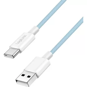   Logilink USB 2.0 Type-C kábel, C/M - A/M, 480 Mbps, 60W, nejlon, kék, 1 m