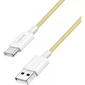   Logilink USB 2.0 Type-C kábel, C/M - A/M, 480 Mbps, 60W, nejlon, sárga, 1 m