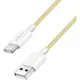 Logilink USB 2.0 Type-C kábel, C/M - A/M, 480 Mbps, 60W, nejlon, sárga, 1 m