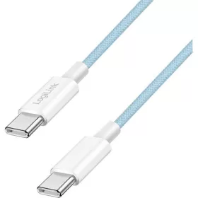   Logilink USB 2.0 Type-C kábel, C/M - C/M, 480 Mbps, 60W, nejlon, kék, 1,5 m
