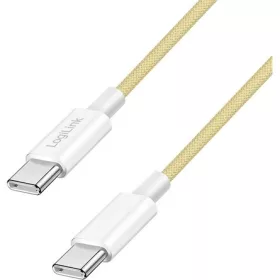   Logilink USB 2.0 Type-C kábel, C/M - C/M, 480 Mbps, 60W, nejlon, sárga, 1,5 m
