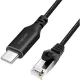 Logilink USB 3.2 Type-C Ethernet kábel, C/M   RJ45/M, 1 Gbps, aktív, fekete/szürke, 2 m