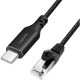 Logilink USB 3.2 Type-C Ethernet kábel, C/M   RJ45/M, 1 Gbps, aktív, fekete/szürke, 5 m
