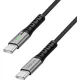 Logilink USB 3.2 Gen2x2 Type-C kábel, C/M - C/M, 20 Gbps, 240W, 4K, LED, fém, fekete, 2 m
