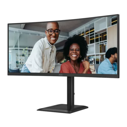 AOC Ívelt VA 120Hz monitor 34" CU34E4CV, 3440x1440, 21:9, 4ms, 350cd/m2, DisplayPort/2xHDMI/4xUSB-A, áll.mag., hangszóró