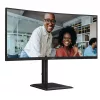 AOC Ívelt VA 120Hz monitor 34" CU34E4CV, 3440x1440, 21:9, 4ms, 350cd/m2, DisplayPort/2xHDMI/4xUSB-A, áll.mag., hangszóró