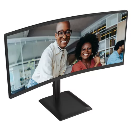 AOC Ívelt VA 120Hz monitor 34" CU34E4CV, 3440x1440, 21:9, 4ms, 350cd/m2, DisplayPort/2xHDMI/4xUSB-A, áll.mag., hangszóró