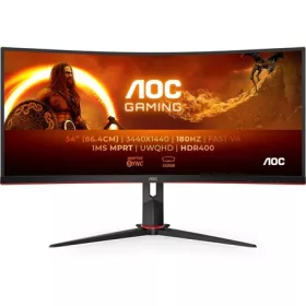   AOC Ívelt Gaming 180Hz VA monitor 34" CU34G2XP/BK, 3440x1440, 21:9, 430cd/m2, 1ms, 2xHDMI/DisplayPort/USBx4