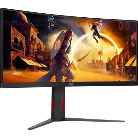 AOC Ívelt Gaming 180Hz Fast VA monitor 34" CU34G4, 3440x1440, 21:9, 300 cd/m2, 0.5 ms, HDMIx2/DisplayPort
