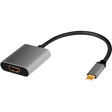 LogiLink USB-C 3.2 Gen1 -> HDMI 2.0 M/F adapter 0.15m fekete-szürke