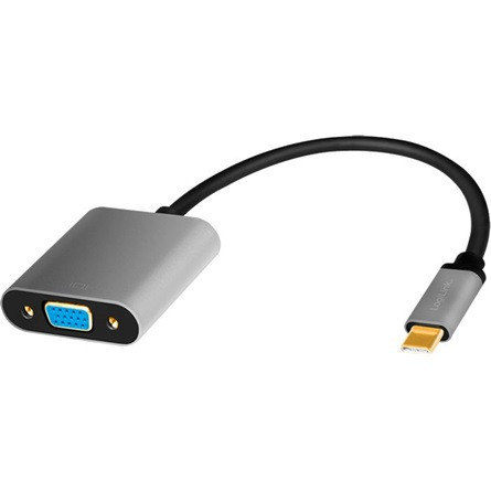 LogiLink USB-C 3.2 Gen1 -> VGA M/F adapter 0.15m fekete-szürke DP Alt Mode