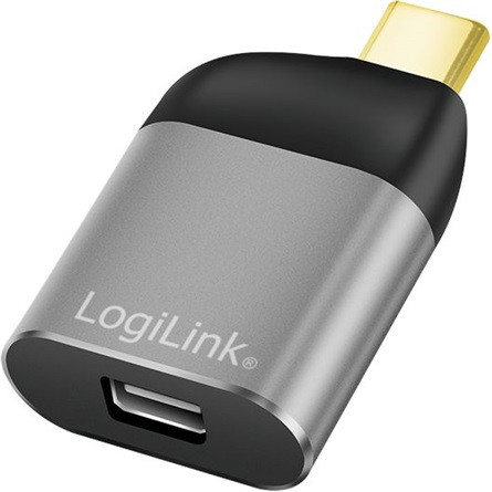 LogiLink USB-C 3.2 Gen2 -> Mini DisplayPort 1.4 M/F adapter fekete-szürke DP Alt Mode